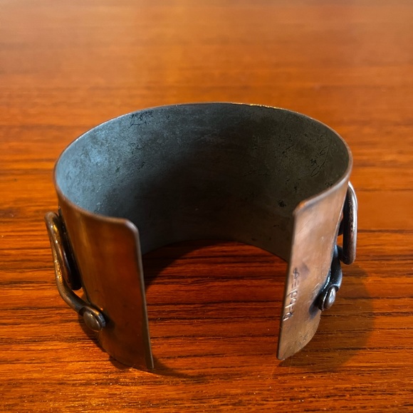 Vintage MCM Signed Rebajes Copper Cuff Bracelet - Picture 4 of 9